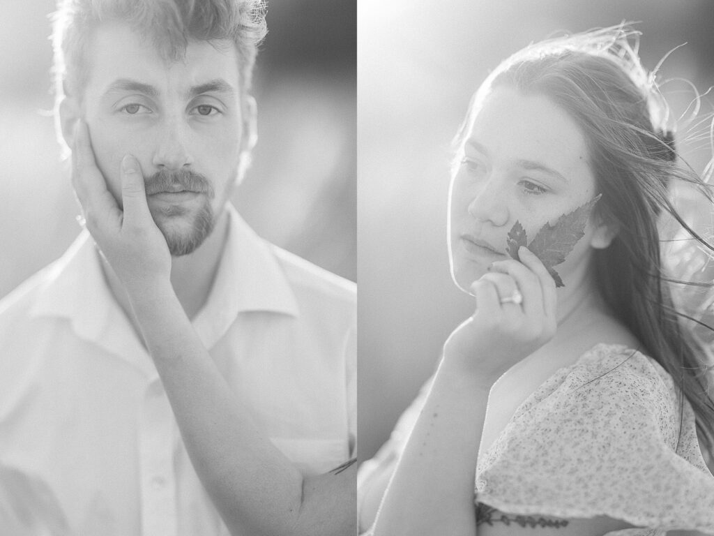 Family portrait session in La Crosse Wisconsin during fall with golden autumn leaves
