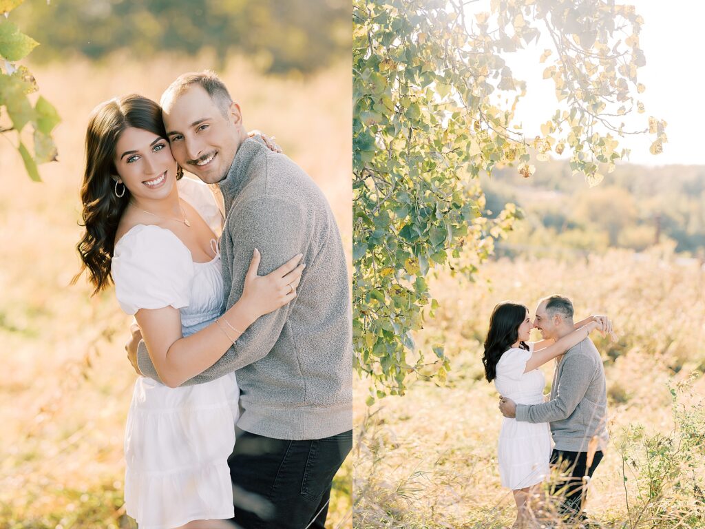 Engagement session in the Driftless Region featuring scenic Wisconsin bluffs