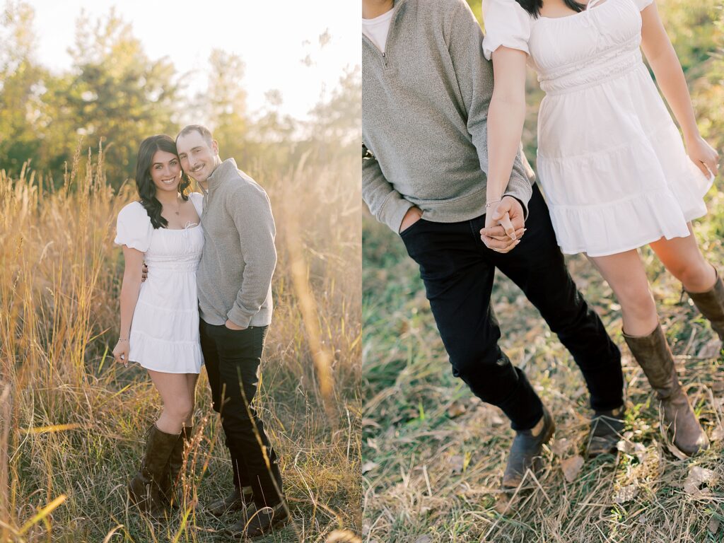 Engagement session in the Driftless Region featuring scenic Wisconsin bluffs
